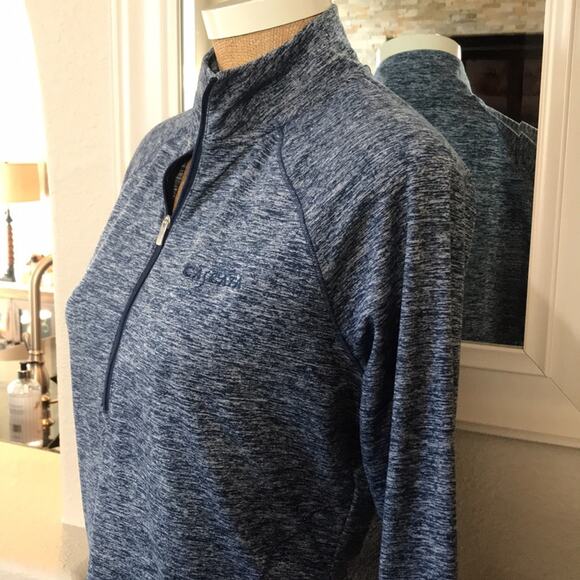 Adidas Golf Women's Quarter Zip Las Vegas Cascata Private Sz Med Blue Space Dye - Picture 8 of 11